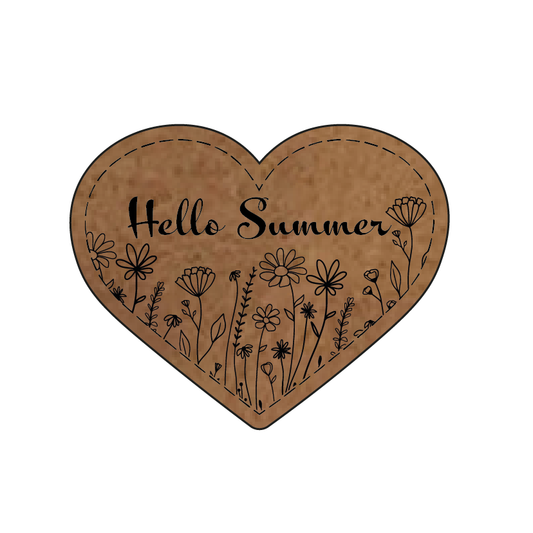 Bügelbild Label Hello Summer