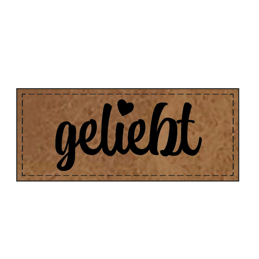 Bügelbild Label geliebt